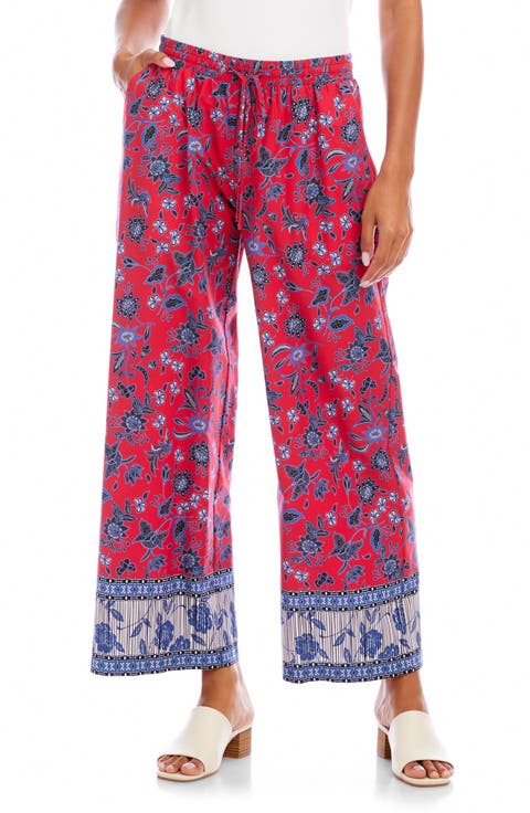 Crop Cotton Drawstring Pants