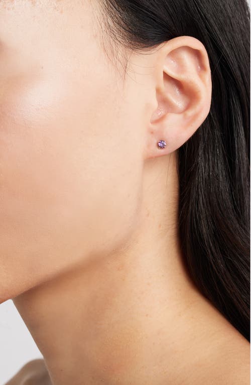 Set & Stones Birthstone Stud Earrings In Purple