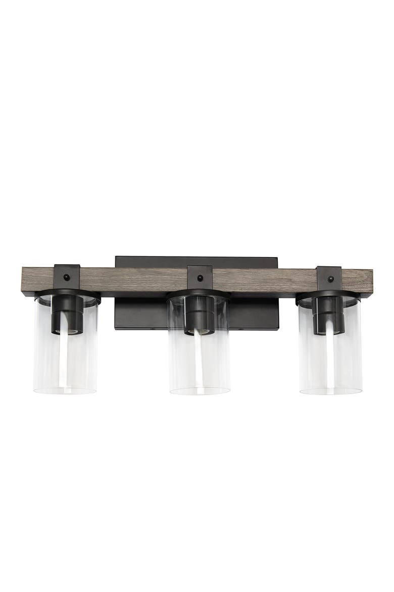 Farmhouse Rustic Wood Style 3 Light Vanity, Main, color, GRAY