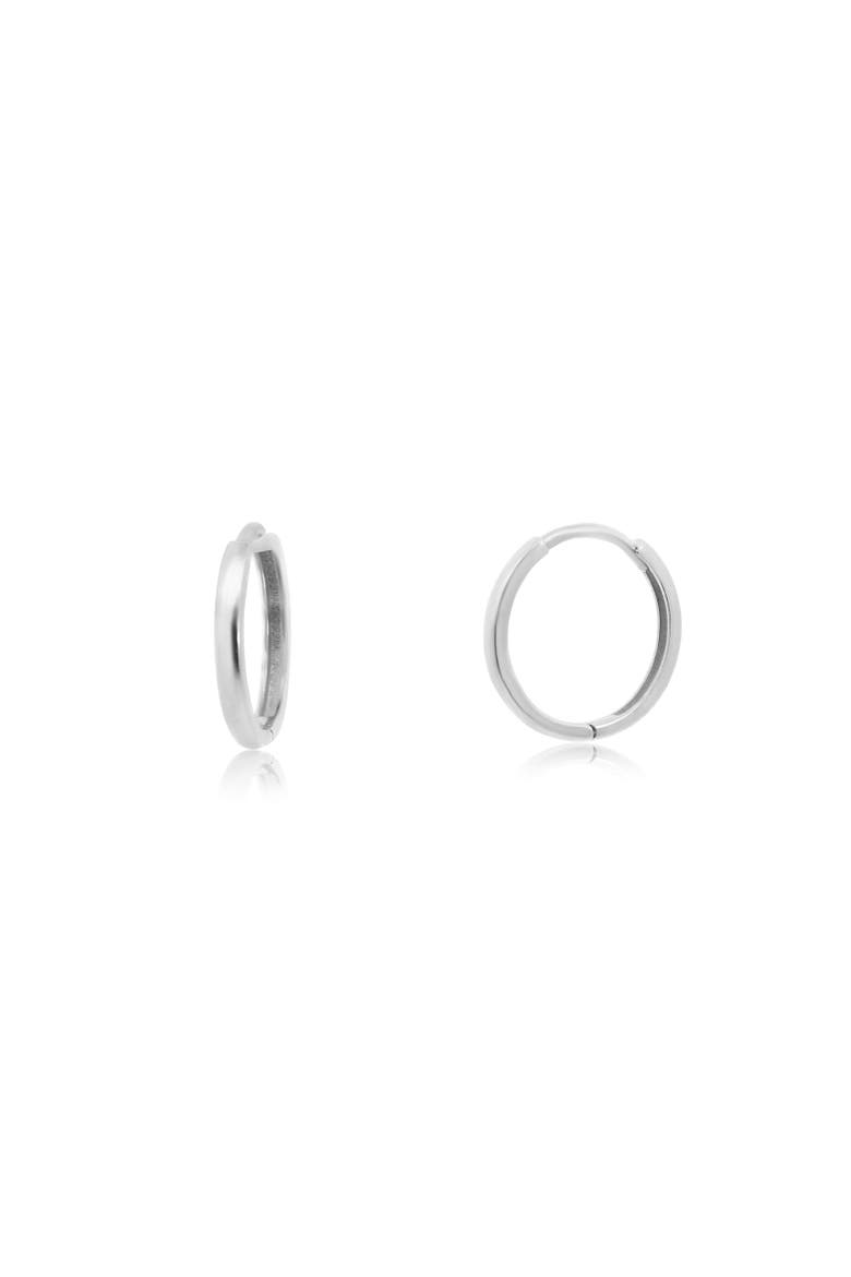 Gold Huggie Hoop Earrings, Alternate, color, White Gold