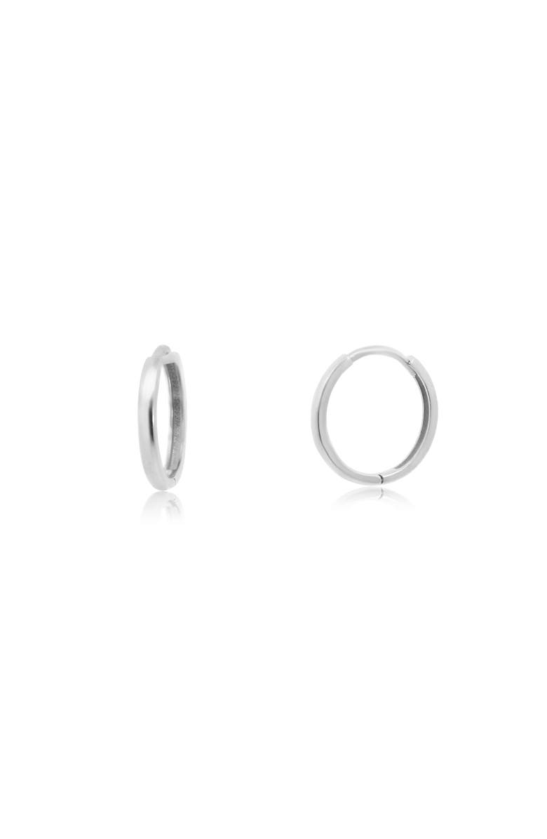 The Lovery Fine Jewelry Gold Huggie Hoop Earrings, Alternate, color, White Gold