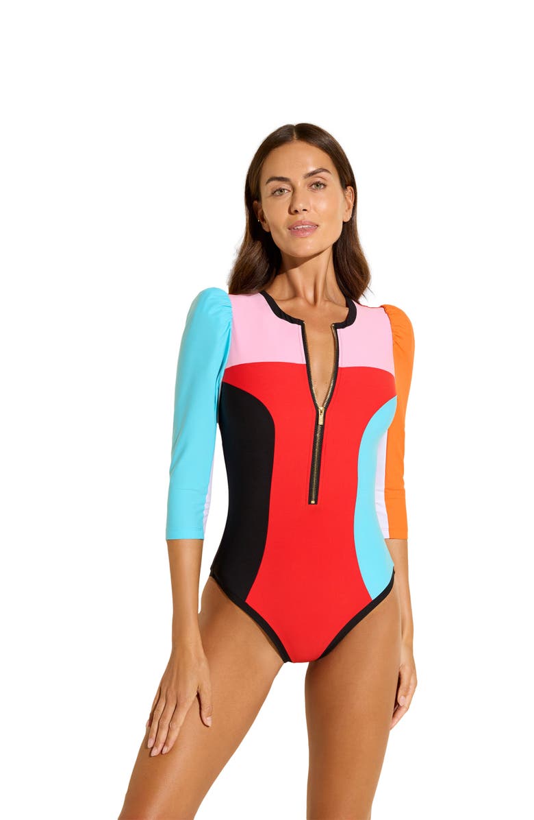 STYLEST DreamSculpt Multi Puff Sleeve Zip, Main, color, Multicolor