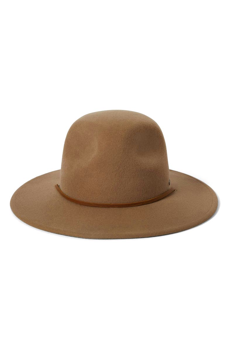 Brixton Cedar Packable Wool Felt Fedora, Alternate, color, Khaki