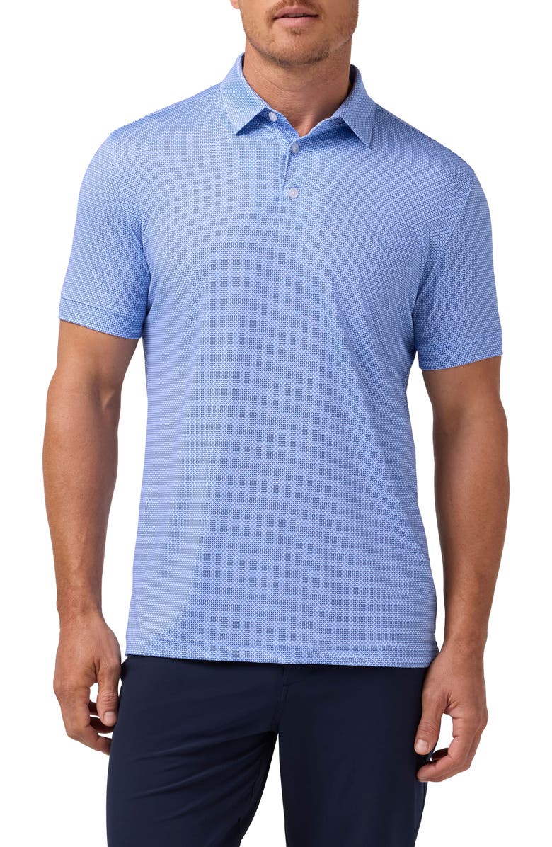 Mizzen+Main Versa Trim Fit Performance Golf Polo, Main, color, Cloud Blue Tile Dot