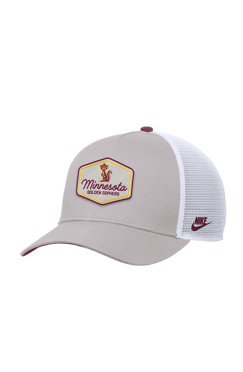 Nike Men's Nike Pewter Minnesota Golden Gophers Rise Vintage Adjustable Trucker Hat, Main, color, 