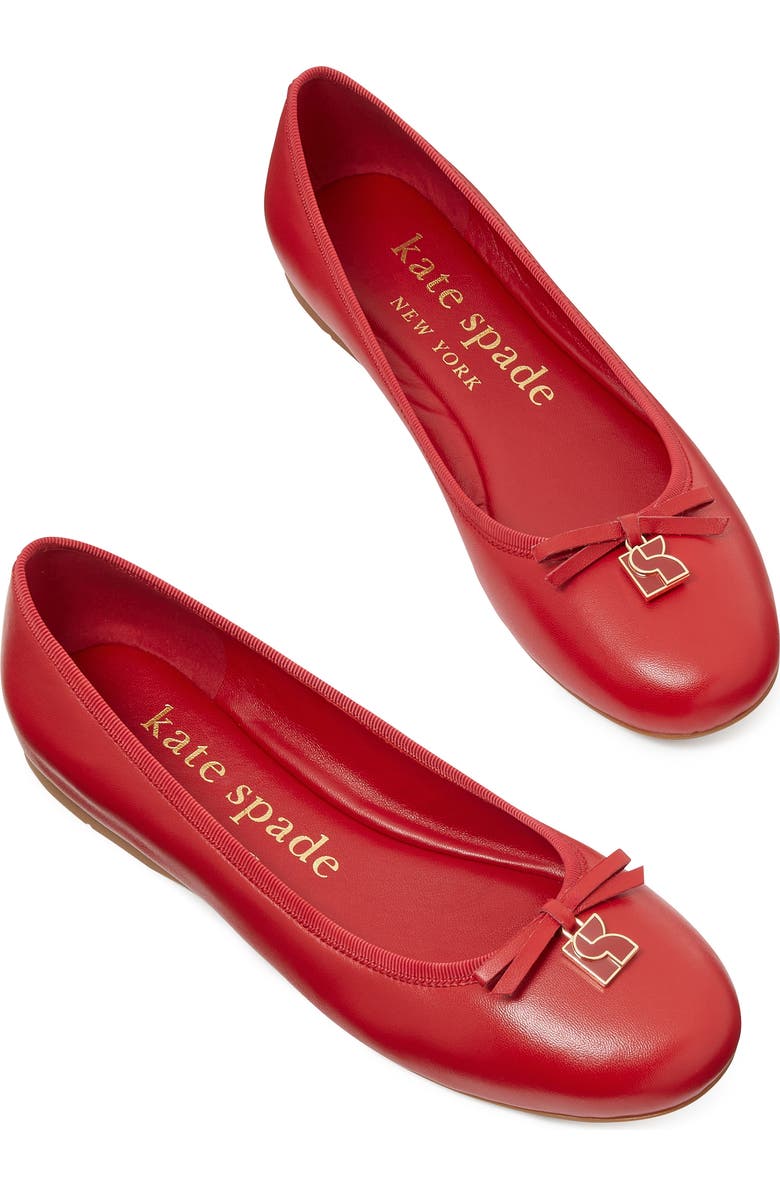 Kate Spade New York dakota charm ballet flat, Alternate, color, Cherry Rouge