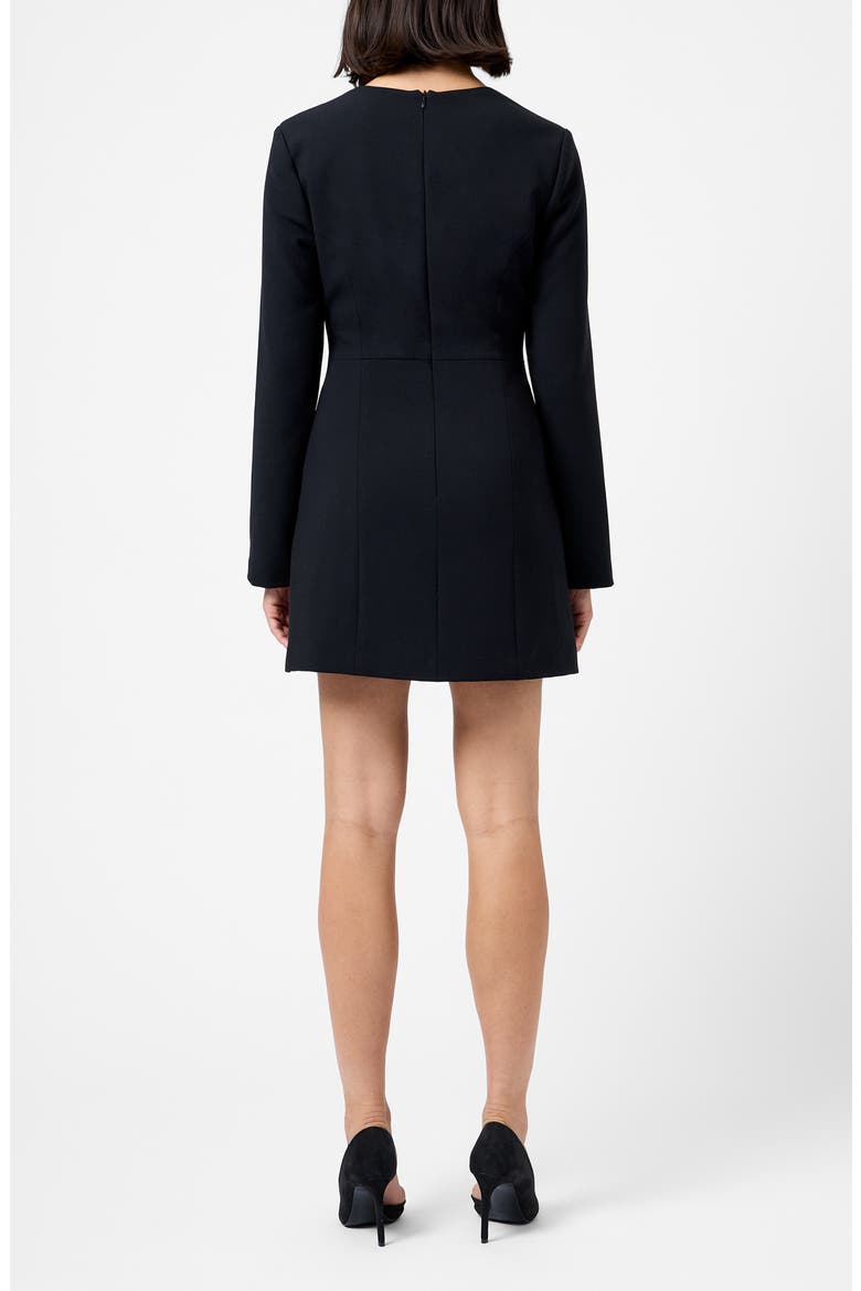 Whisper Square Neck Long Sleeve Sheath Minidress, Alternate, color, BLACK