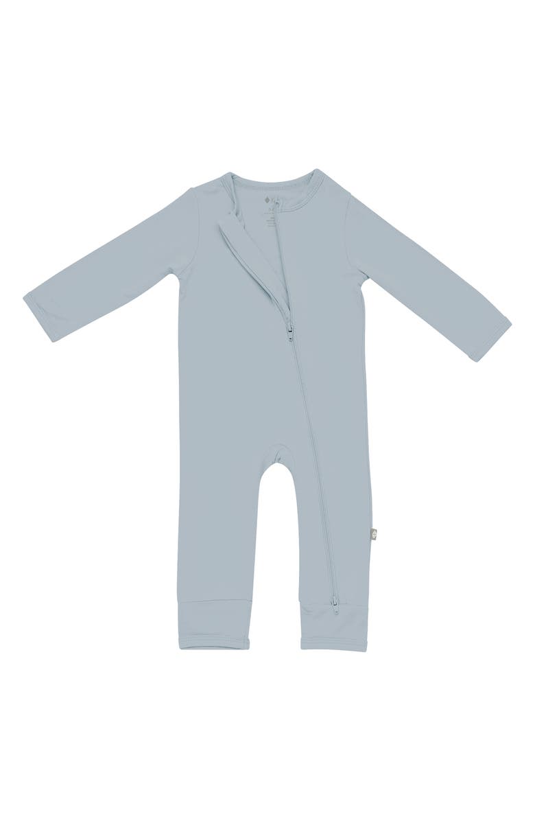 Kyte BABY Zip-Up Romper, Alternate, color, Fog
