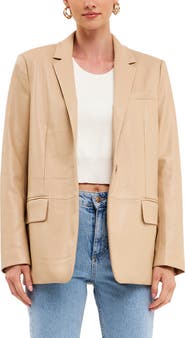 Endless Rose Faux Leather Blazer