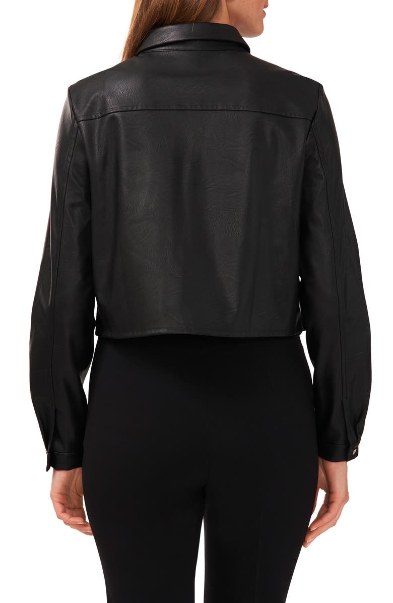 Halogen<sup>®</sup> Faux Leather Crop Shirt Jacket, Alternate, color, 