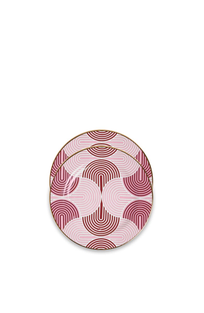 La DoubleJ Dessert Plates Set Of 2 Slinky Red, Main, color, Slinky Red