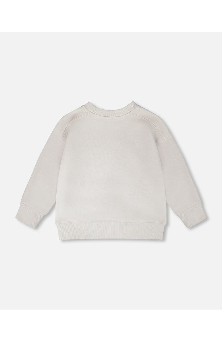 Deux par Deux Long Sleeve Sneaker French Terry Sweatshirt, Alternate, color, Pale Grey