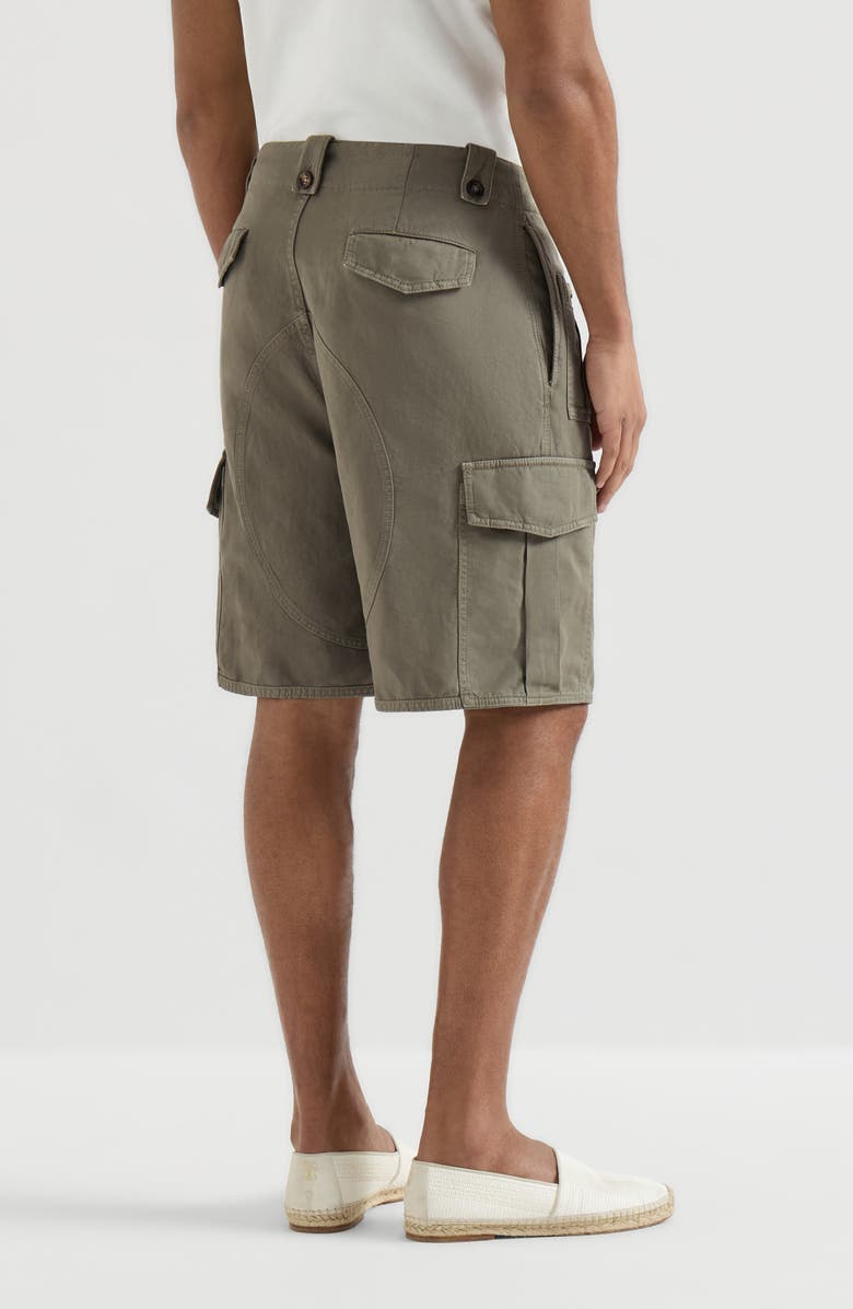 Brunello Cucinelli Bermuda shorts with cargo pockets, Alternate, color, Military