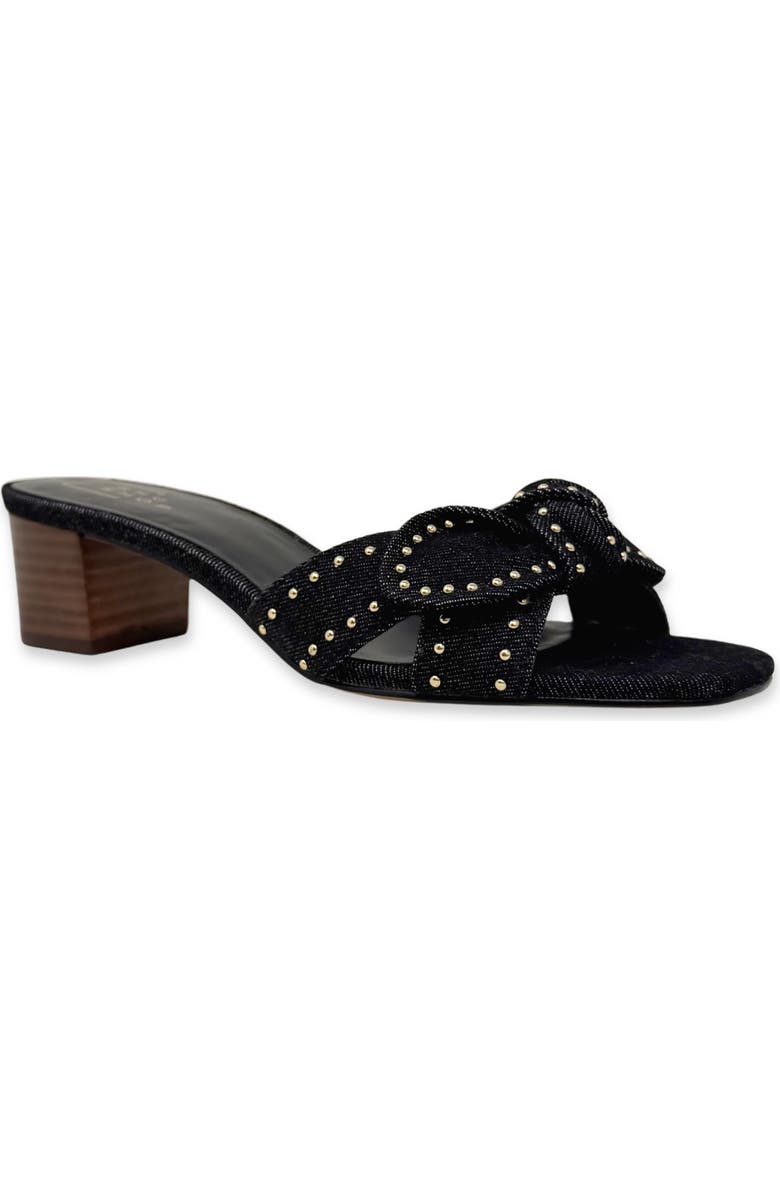 SHUSHOP Guinivere Studded Slide Sandal, Main, color, Black Denim