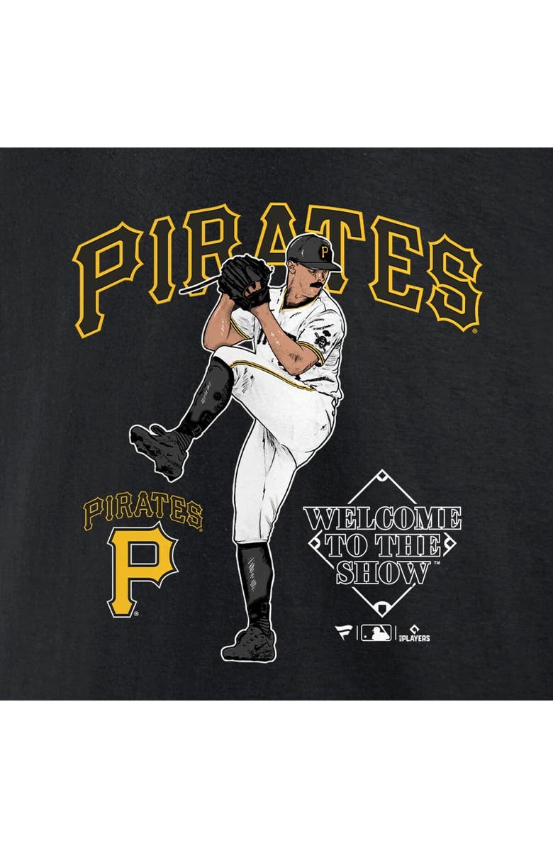 Fanatics MTO Label Men's Paul Skenes Black Pittsburgh Pirates Welcome To The Show T-Shirt, Alternate, color, Black