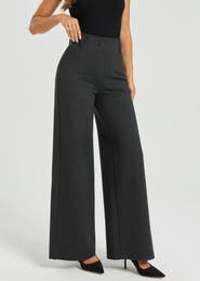 Betabrand Classic High Waist DPYP Dress Pant Yoga Pants Wide Leg
