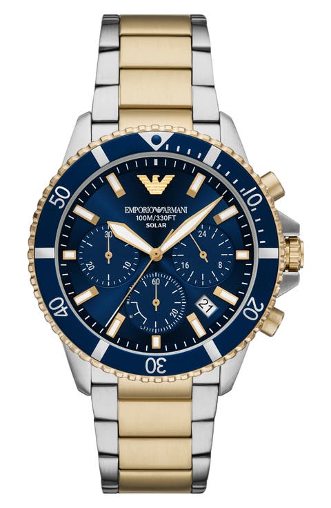 World Explorer Solar Chronograph Bracelet Watch, 43.5mm