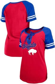 New Era Women's New Era Red/Royal Buffalo Bills Legacy Lace-Up Raglan T-Shirt