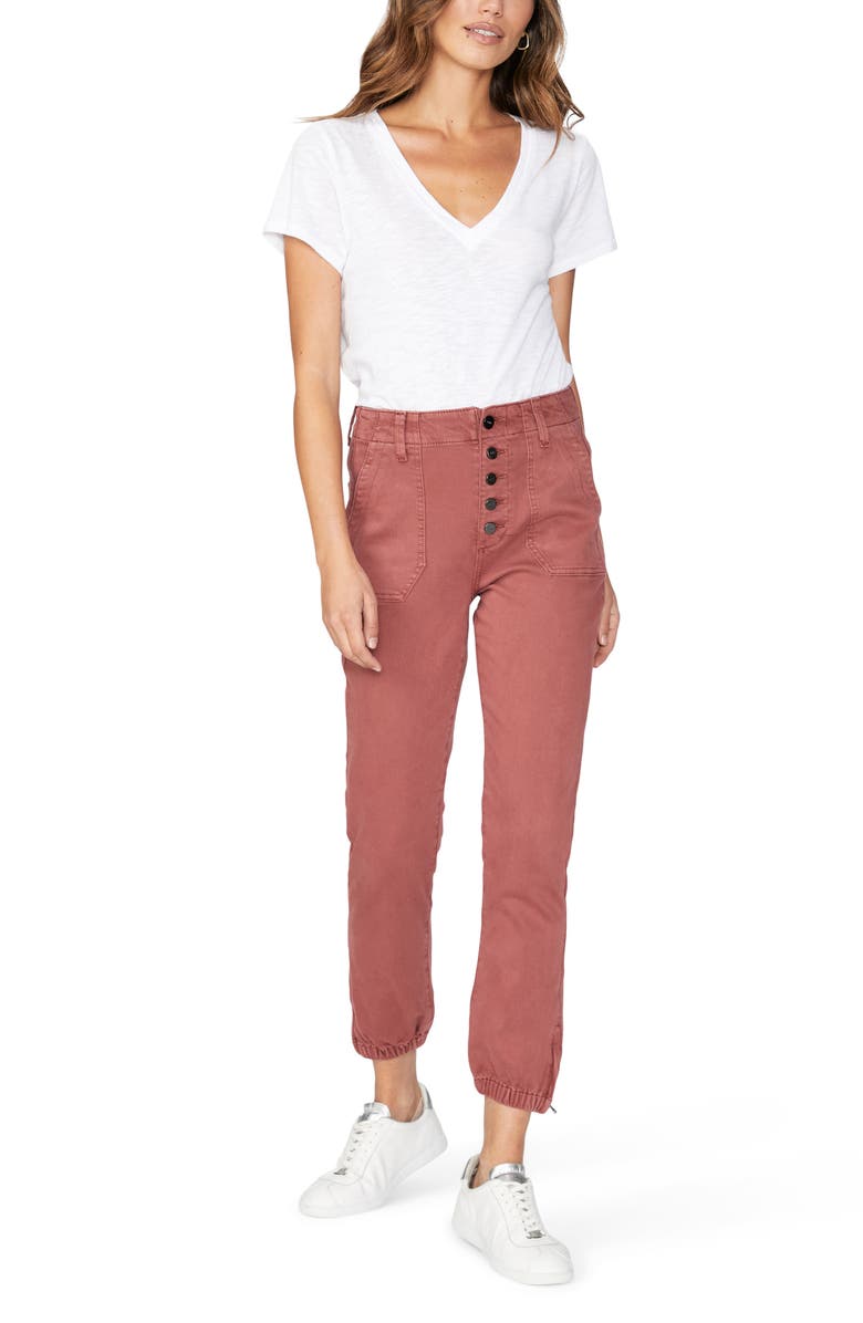 PAIGE Mayslie High Waist Exposed Button Joggers, Alternate, color,