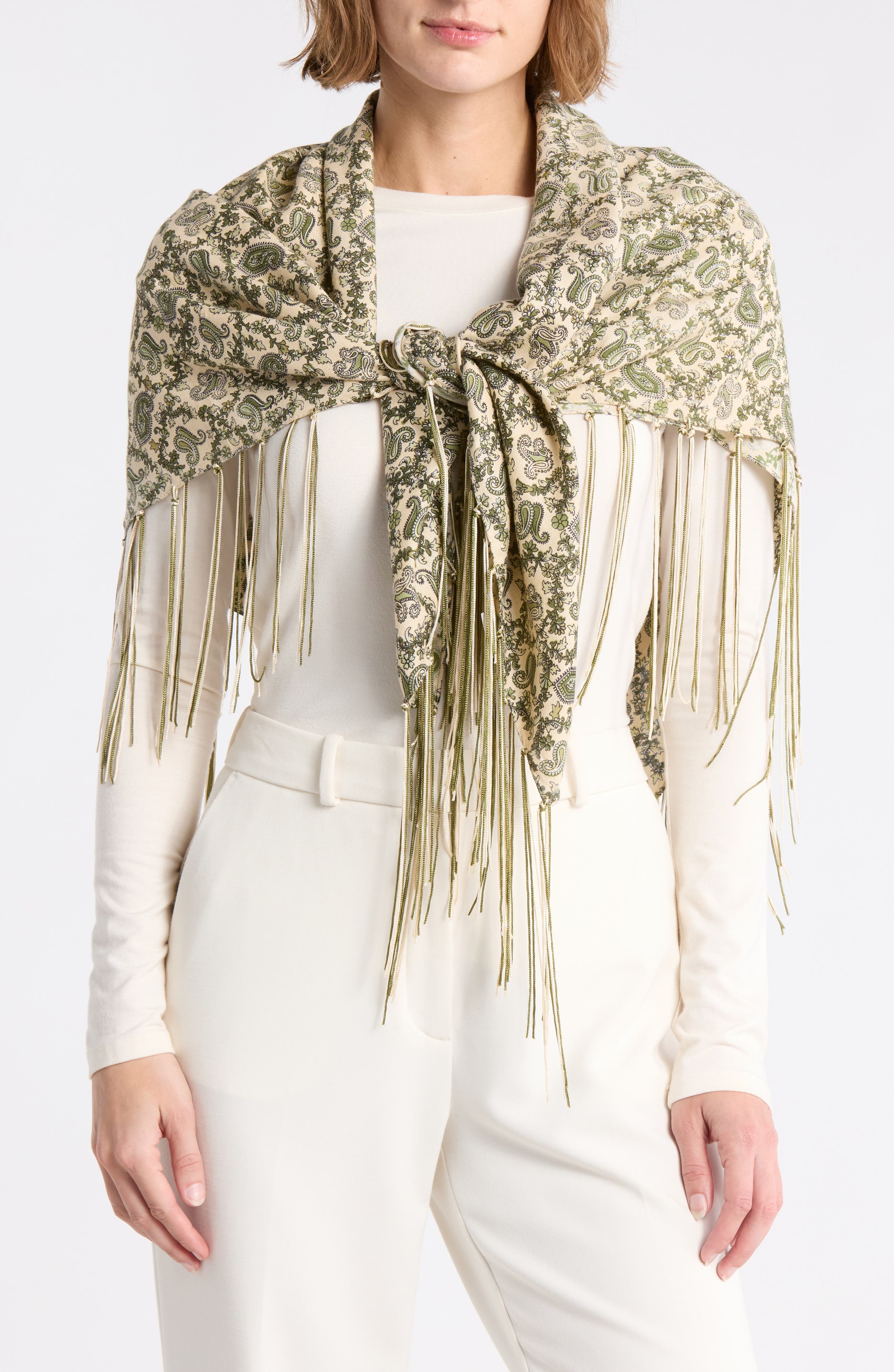 Paisley Print Square Scarf