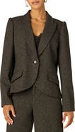 Wit & Wisdom Puff Shoulder Tweed Blazer