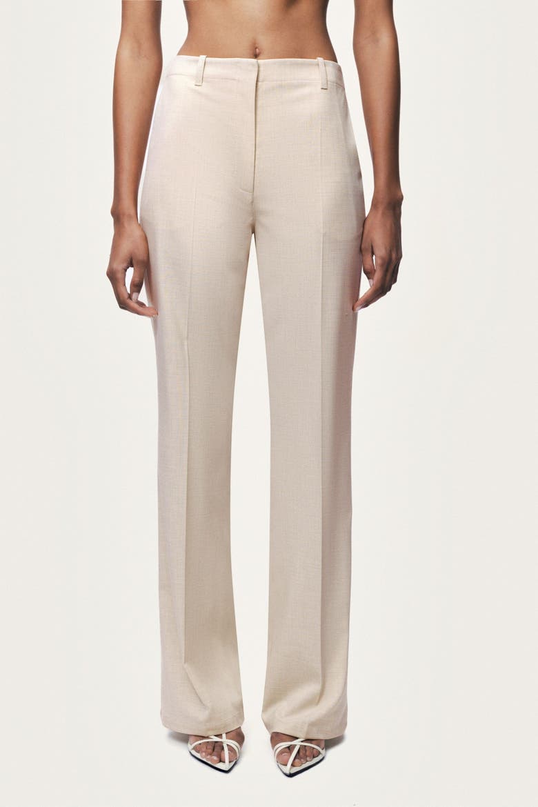 Straight Leg Trousers, Main, color, Ivory