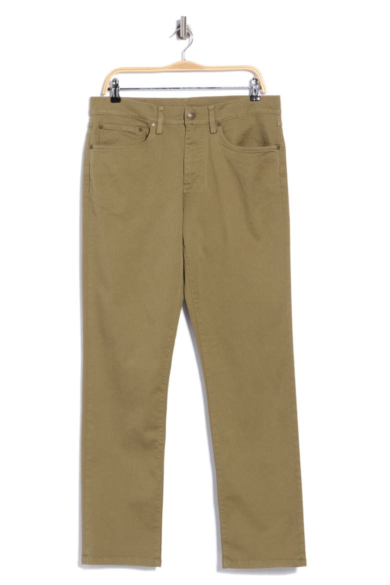 Straight Leg Stretch Cotton Five Pocket Pants, Main, color, BURNT OLIVE