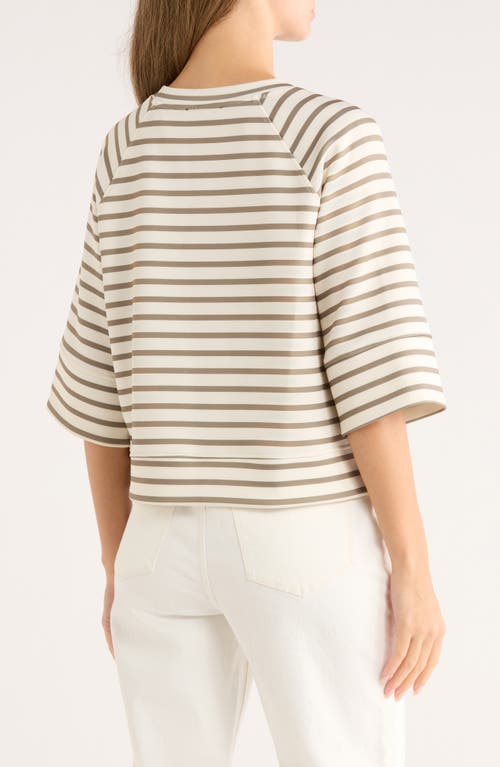 T Tahari Scuba Knit Sweatshirt In White