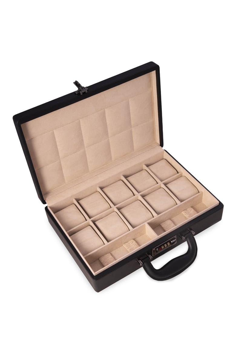 10-Piece Watch Box, Alternate, color, BLACK