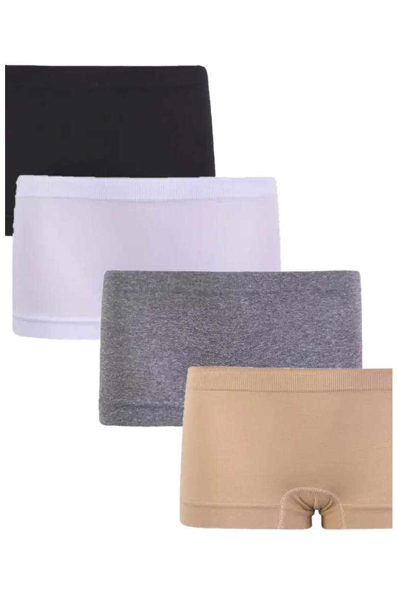 Bundle of four boy shorts - Big Kid, Main, color, Black, Gray, Nude & White