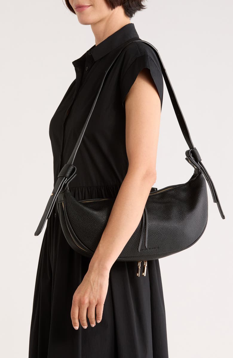 Melie Bianco Hayden Faux Leather Crossbody Bag, Alternate, color, Black