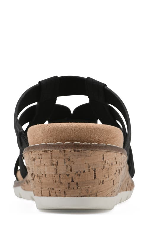 Cliffs By White Mountain Tinisha Wedge Sandal In Black Embossed