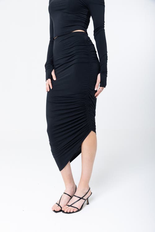 Lo+jayne The Cinched Asymmetrical Micro Modal Skirt