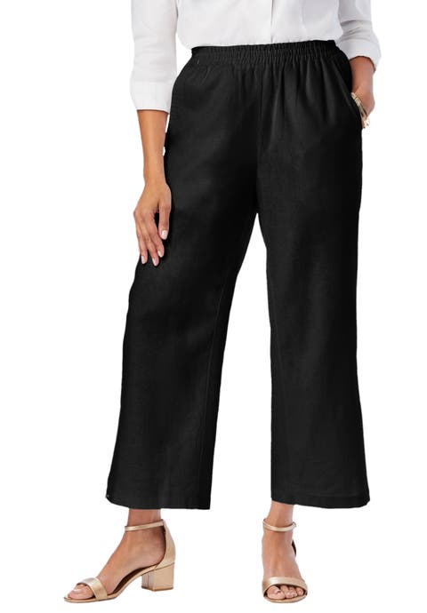 Wide Leg Linen Crop Pant (Plus)