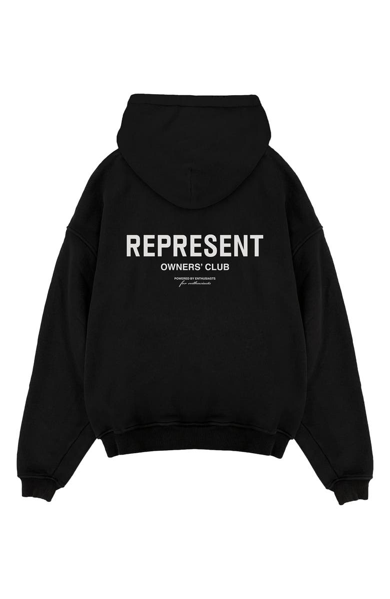 Represent Owners' Club Cotton Graphic Hoodie, Alternate, color, Black