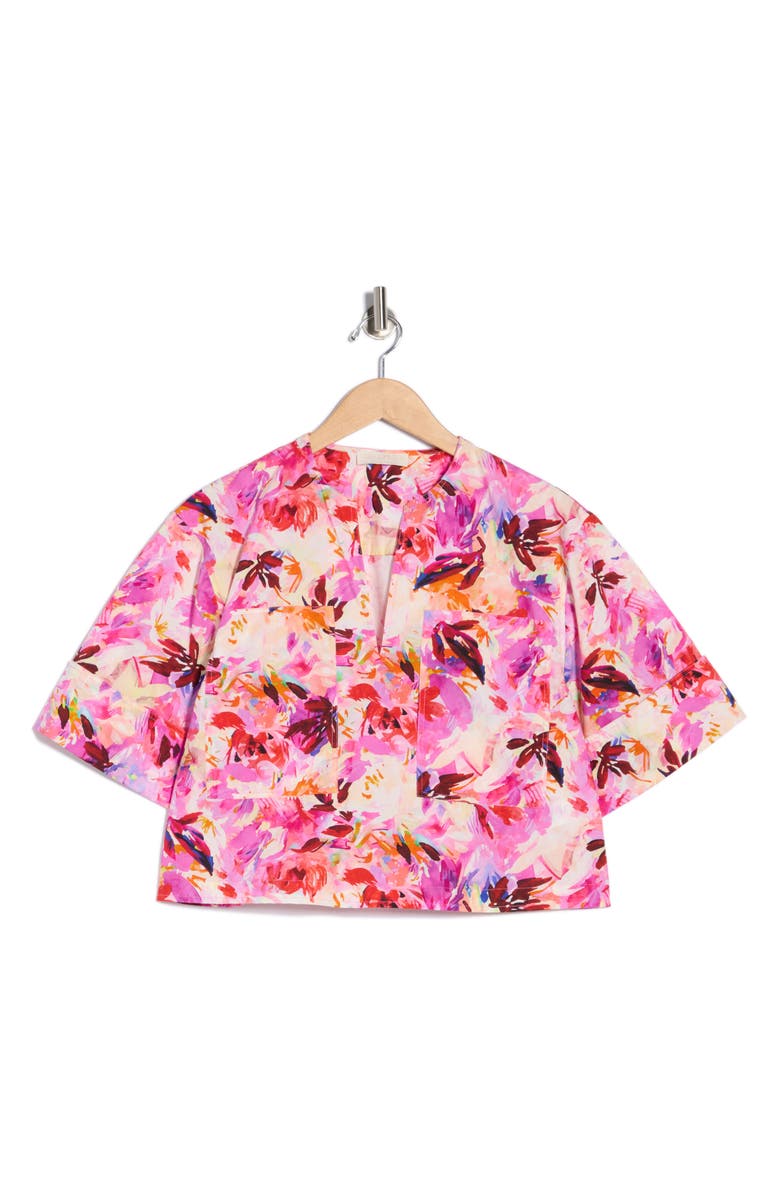 Ulla Johnson Suri Floral Cotton Top, Alternate, color, Azalea
