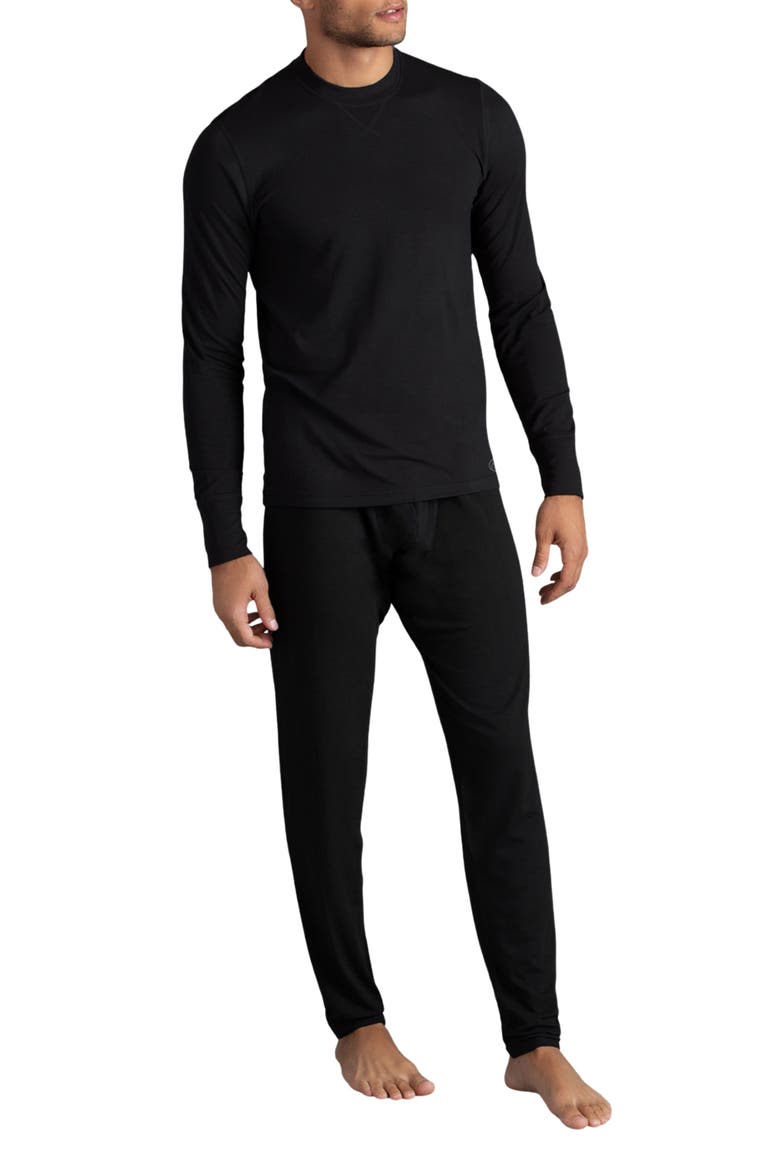 Men's Heat Baselayer Thermal Long John Underwear, Alternate, color, Black