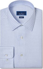 David Donahue Regular Fit Textured Dobby Dress Shirt
