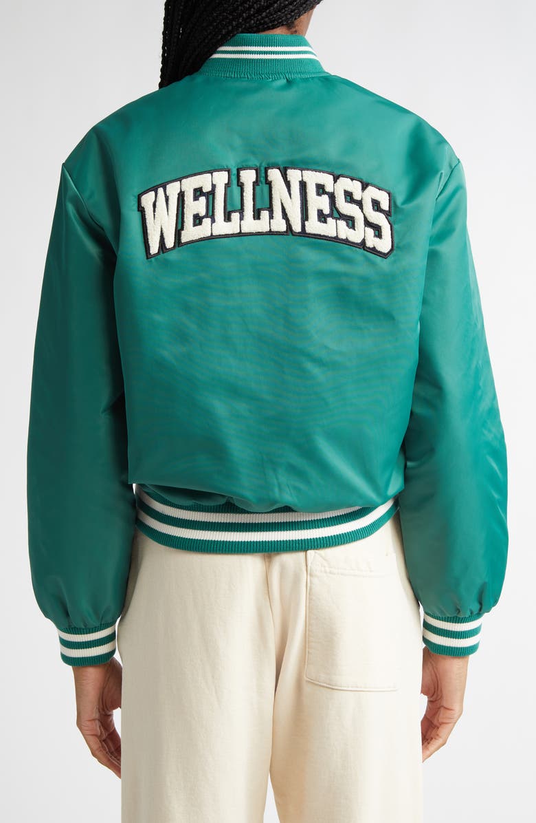 Sporty & Rich Wellness Nylon Varsity Jacket, Alternate, color, 