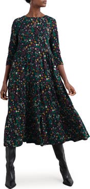 Seasalt Cornwall Line Strokes Floral Print Dress
