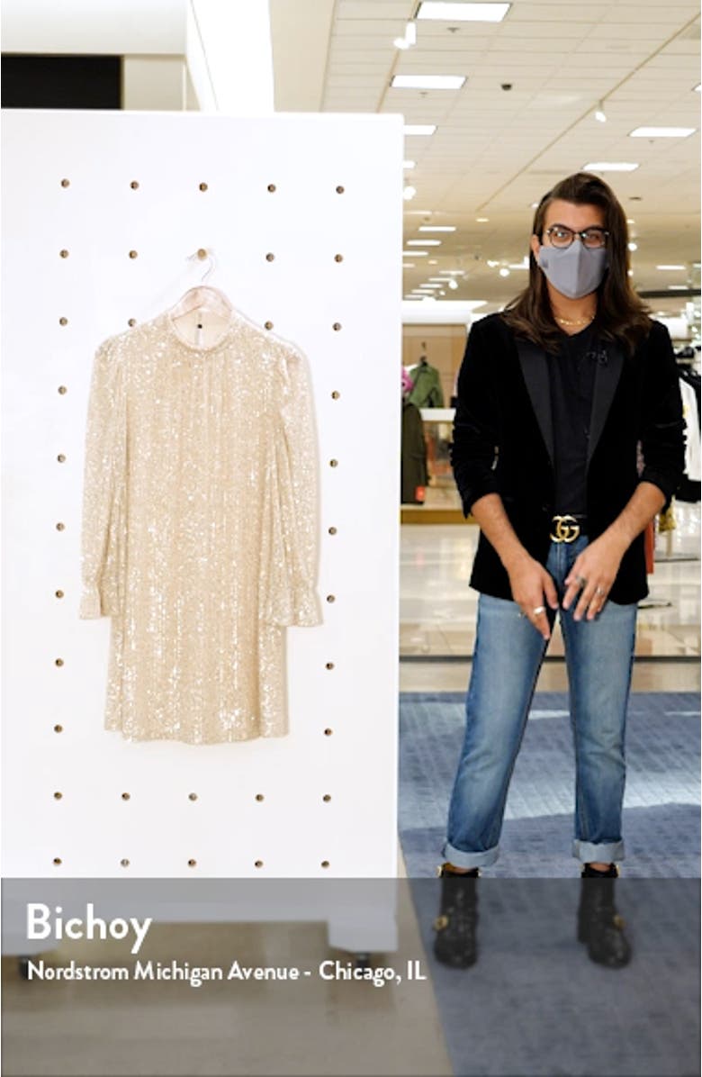Sequin Long Sleeve Shift Dress, sales video thumbnail