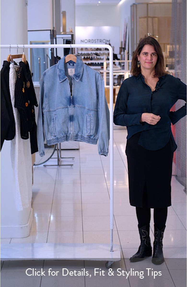 Birdie Relaxed Denim Bomber Jacket, sales video thumbnail