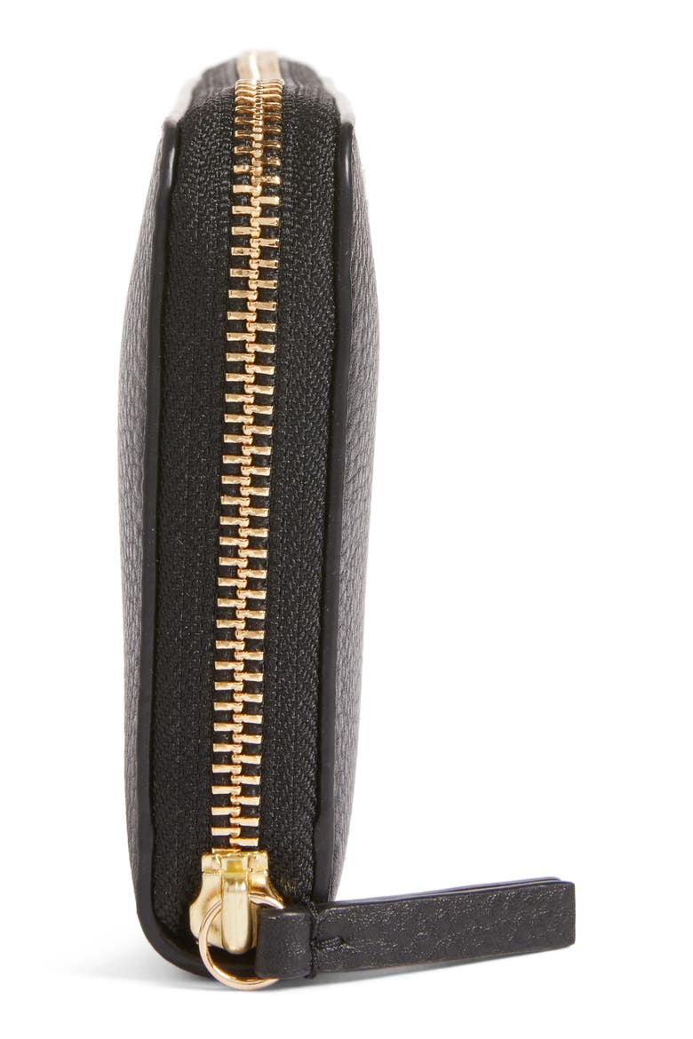 Frida Zip Around Leather Wallet (Nordstrom Exclusive), Alternate, color, BLACK