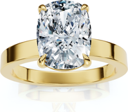 Bliss Diamond Certified 2Ct Cushion Diamond Cigar Band Engagement Ring 14k Gold Lab Grown