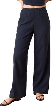 Marine Layer Allison Pull-On Wide Leg Hemp Blend Pants