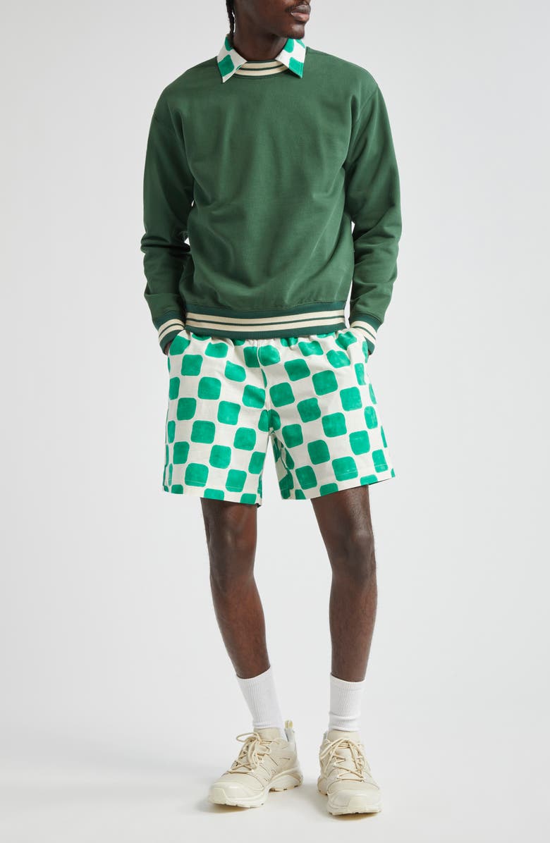 Drake's Stripe Trim Cotton Sweatshirt, Alternate, color, 