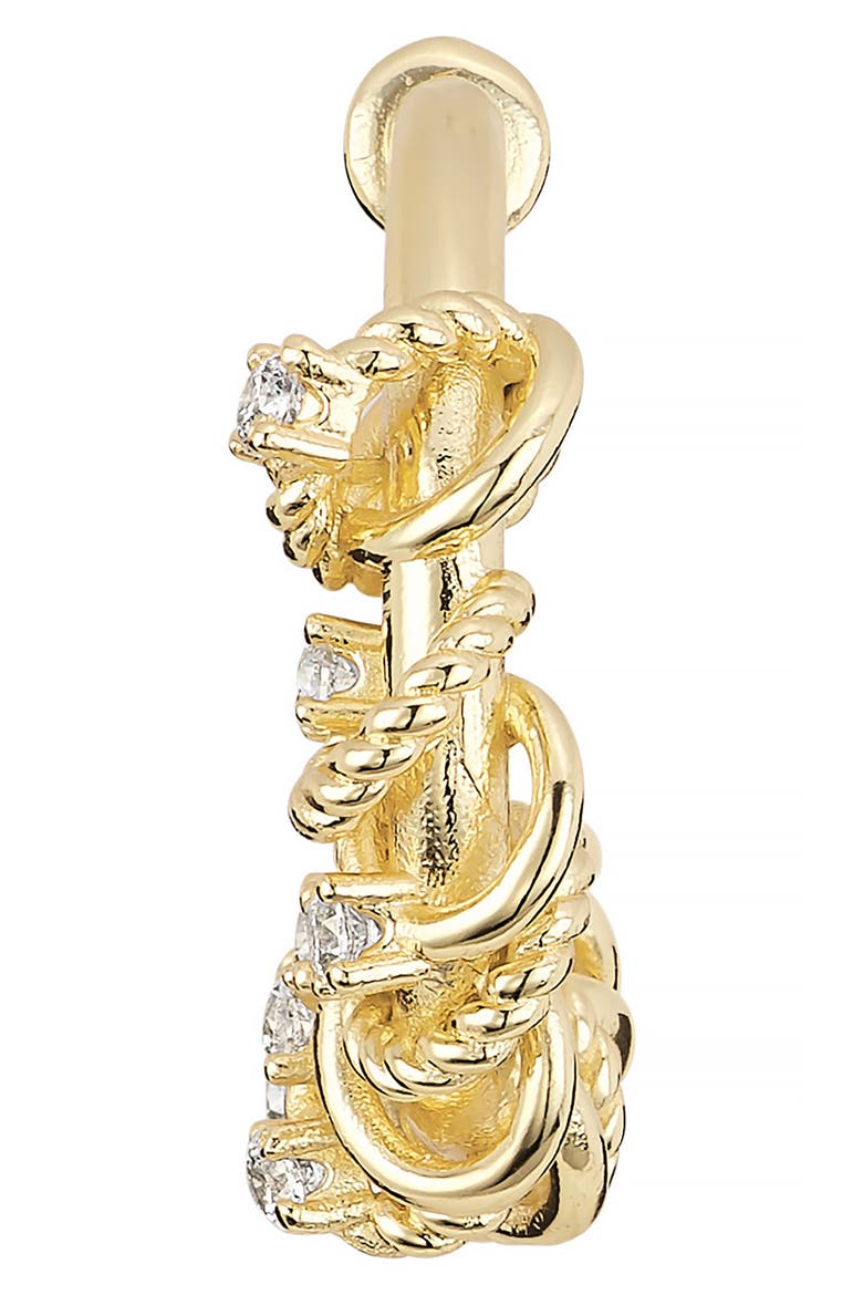 Cubic Zirconia Wrap Hoop Earrings, Alternate, color, GOLD
