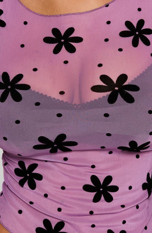 Princess Polly Avelaine Sheer Mesh Sleeveless Top In Pink