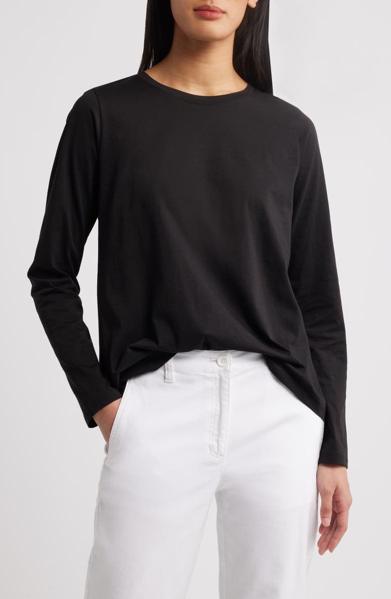 Eileen Fisher Long Sleeve Crewneck T-Shirt, Main, color, 