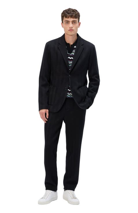 Single-breasted Jacket With Zigzag Pattern